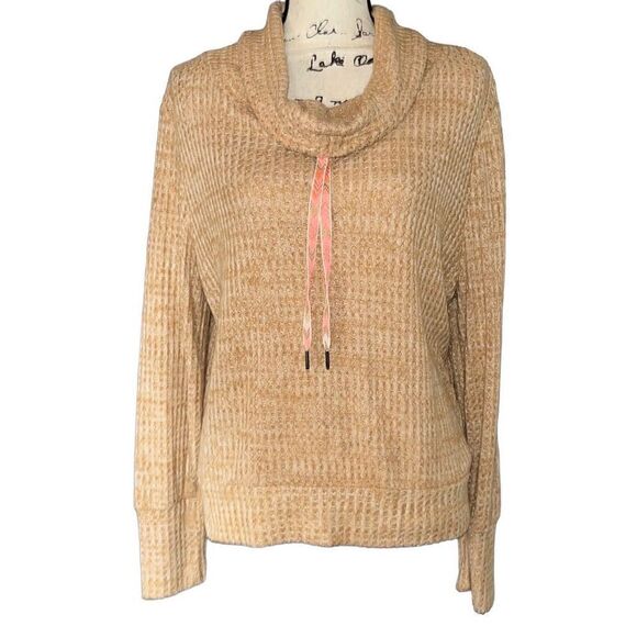 Wallflower light brown drawstring waffle sweater XL - Picture 2 of 6